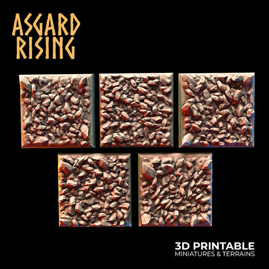 Minenschutt - 5 x 25 mm quadratische Basis - Asgard Rising