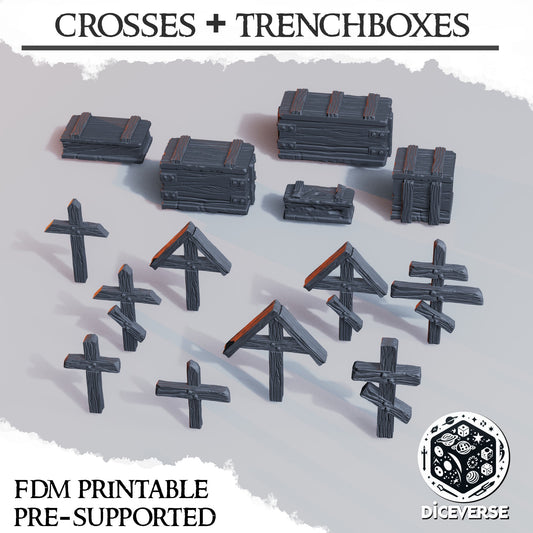 Trench Terrain: Trenchboxes and Crosses - Diceverse