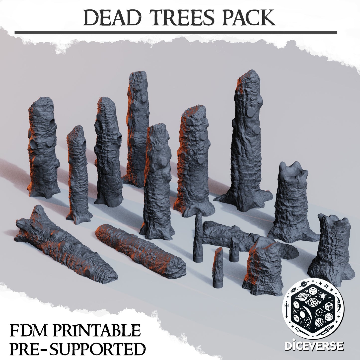 Trench Terrain: Dead (burned) Trees Pack - Diceverse