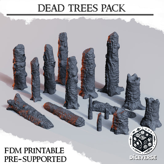 Trench Terrain: Dead (burned) Trees Pack - Diceverse