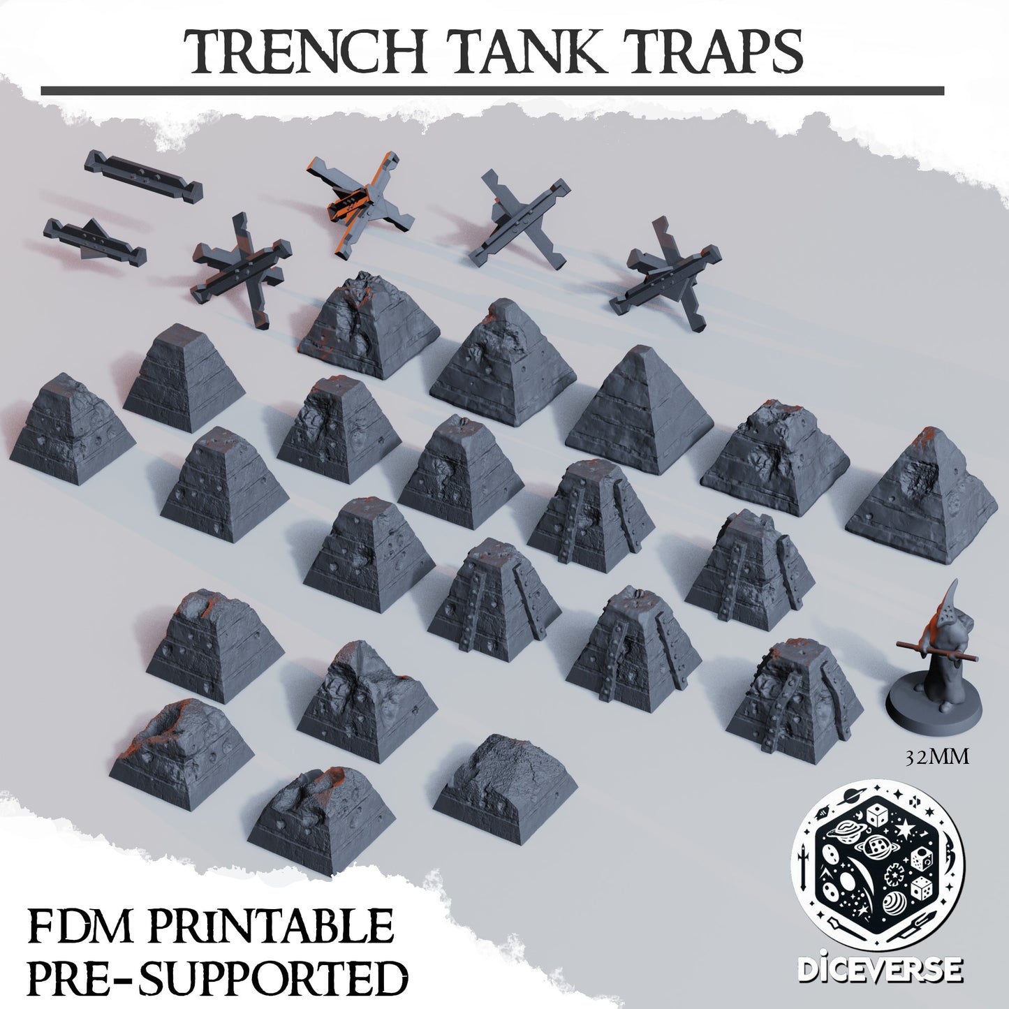 Trench Terrain: Tank Traps - Diceverse