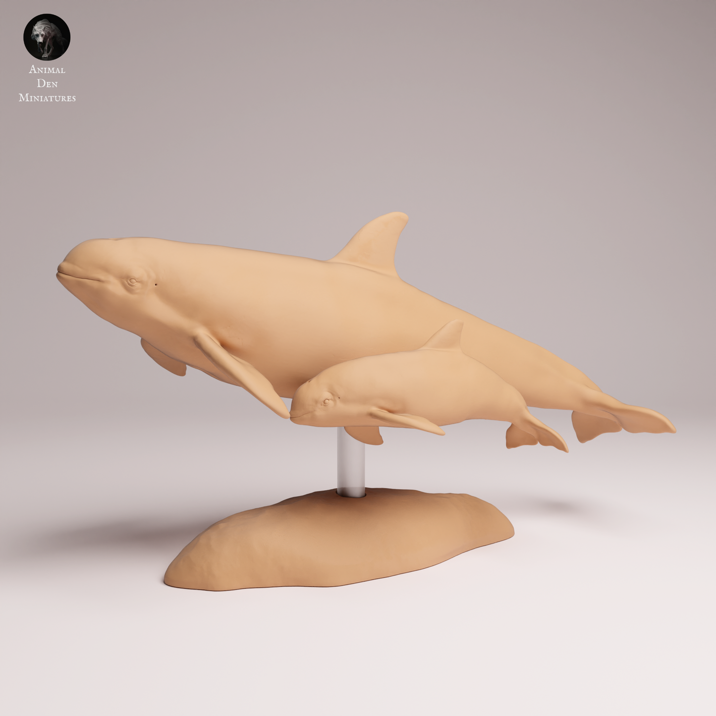 Vaquita with calf - Dophin - Animal Den Miniatures