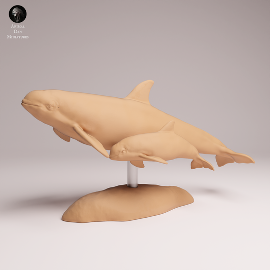 Vaquita with calf - Dophin - Animal Den Miniatures