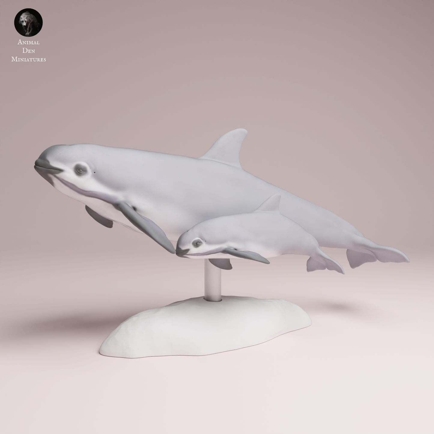 Vaquita with calf - Dophin - Animal Den Miniatures