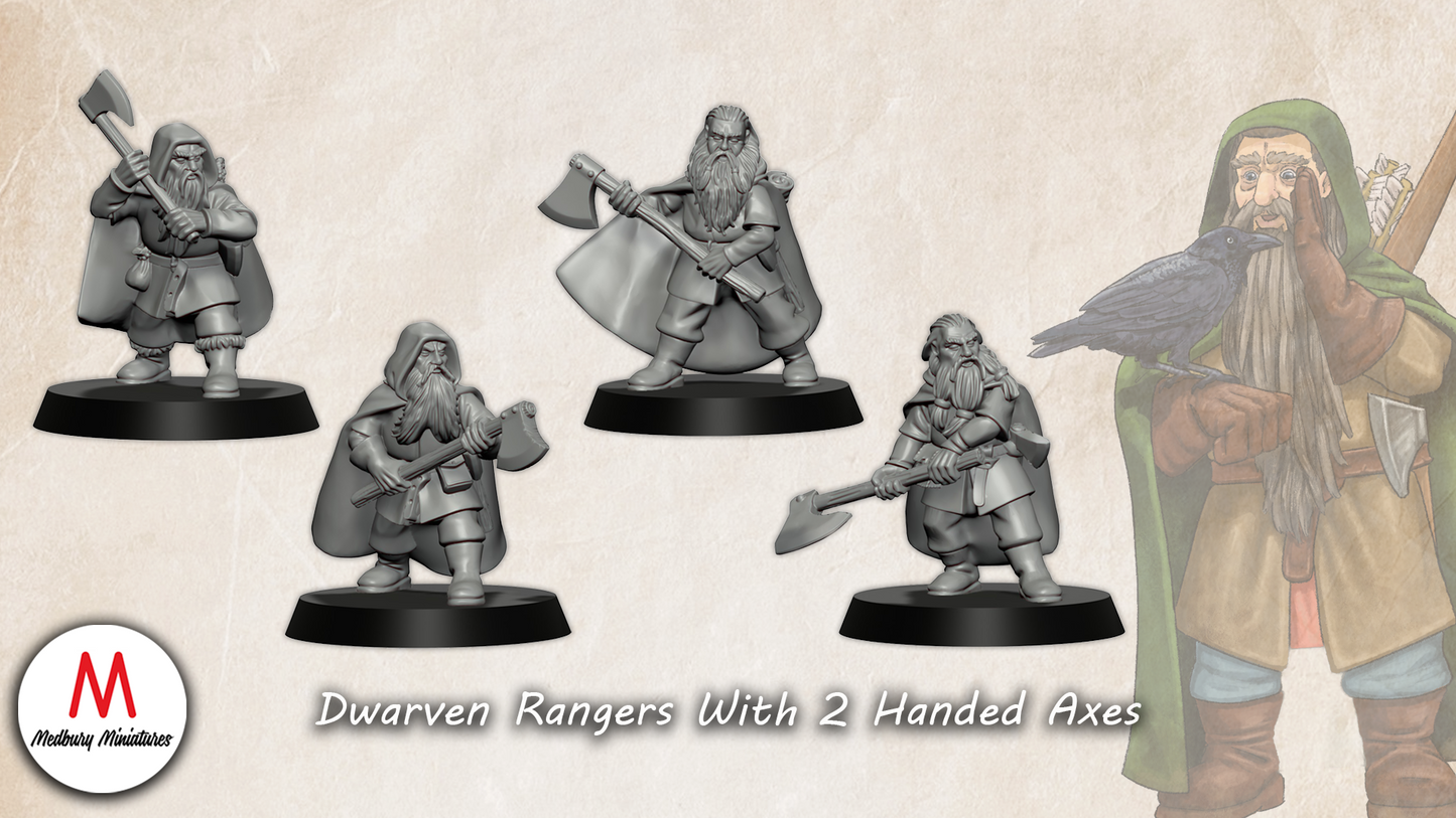 Dwarven Rangers with Two Handed Axes - Medbury Miniatures
