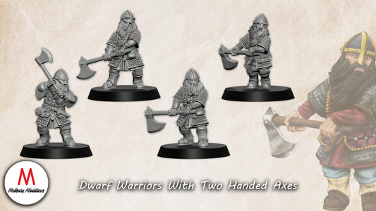 Dwarf Warriors with Two Handed Axes - Medbury Miniatures