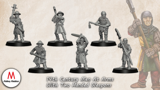 14th Century Men At Arms With Two Handed Weapons - Medbury Miniatures