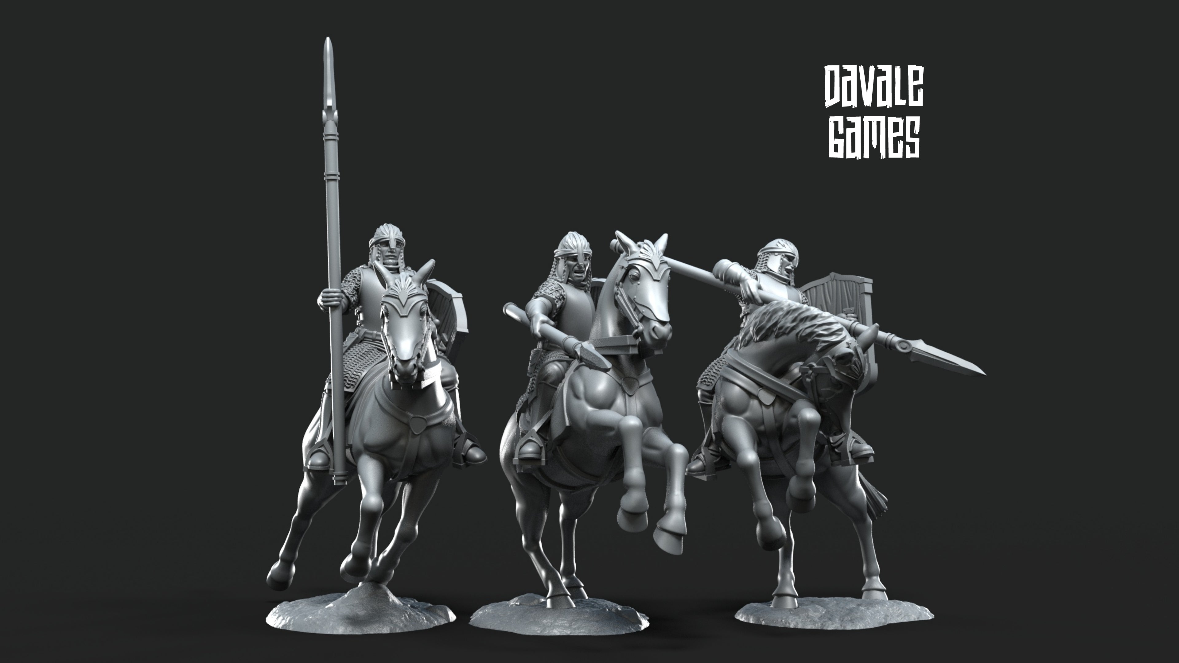 3x North Warrior Riders with Spear and Shield - Davale Games – HammerLine