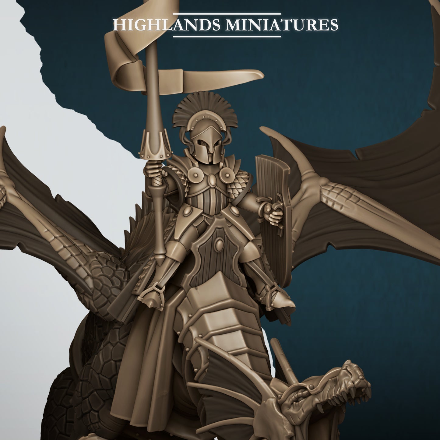 Aegean Elf Prince on Dragon  - Highlands Miniatures