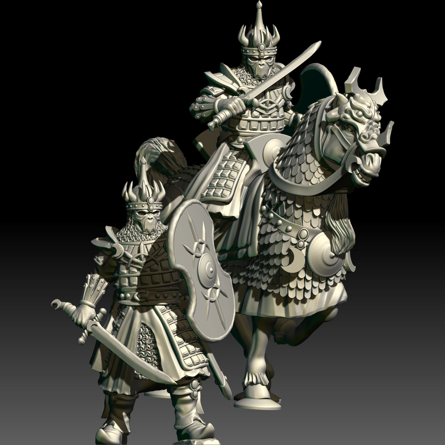 Warriors of the East Captain on Foot and Mounted - KzK Minis