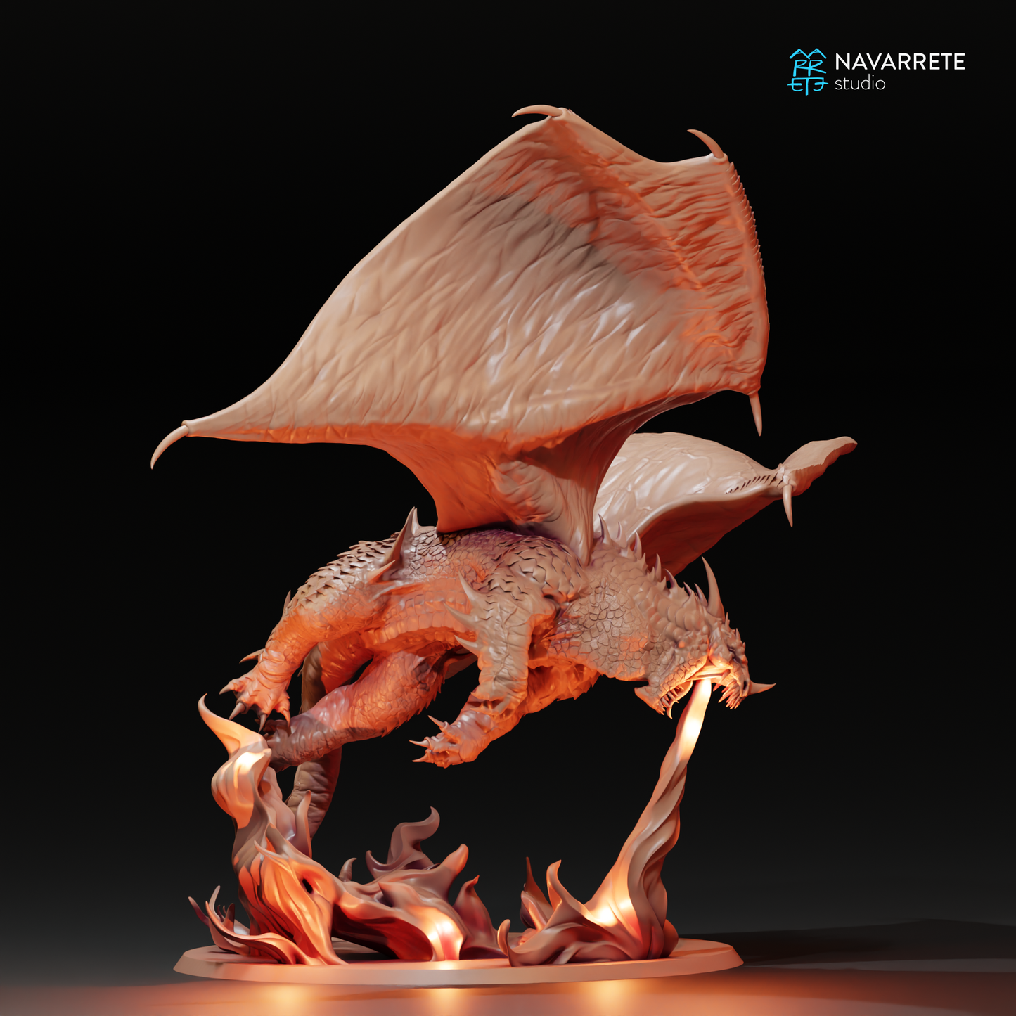 Cave Dragon Breathing Fire (Pose 2) - Navarrete Studio