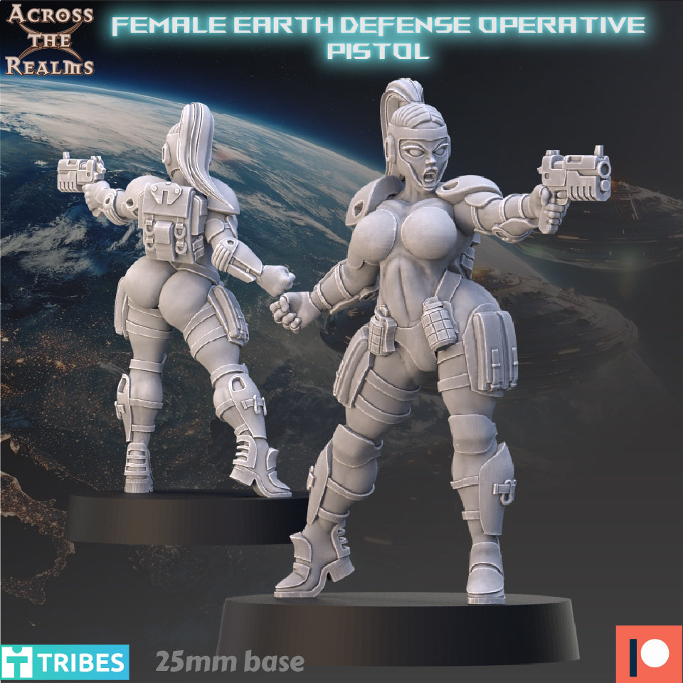 Female Earth Defense Force Operative With Pistol - Across the Realms ...
