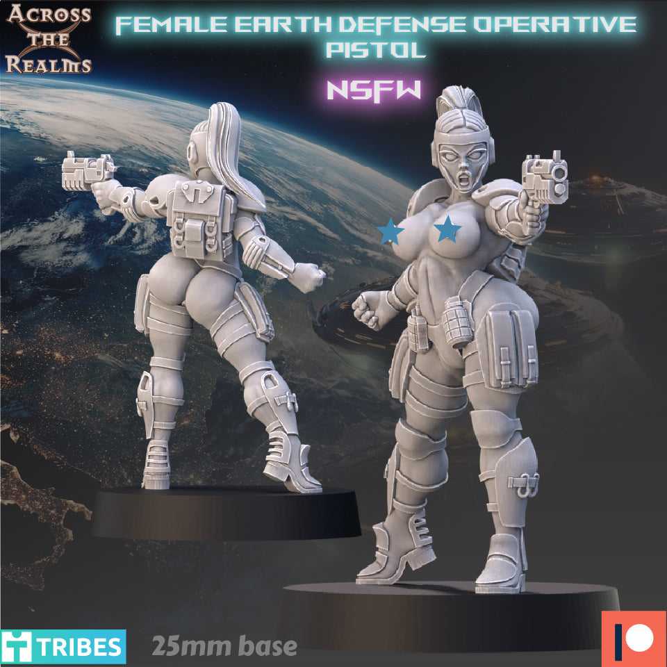 Female Earth Defense Force Operative With Pistol - Across the Realms