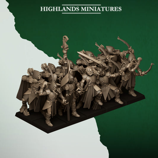 Feral Elf Archers - Feral Elves - Highlands Miniatures
