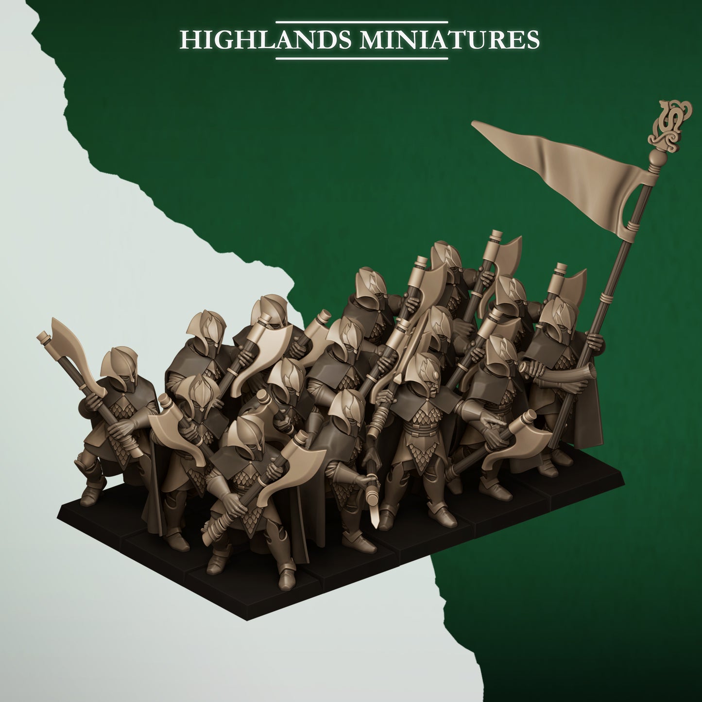 Feral Elf Axemen - Feral Elves - Highlands Miniatures