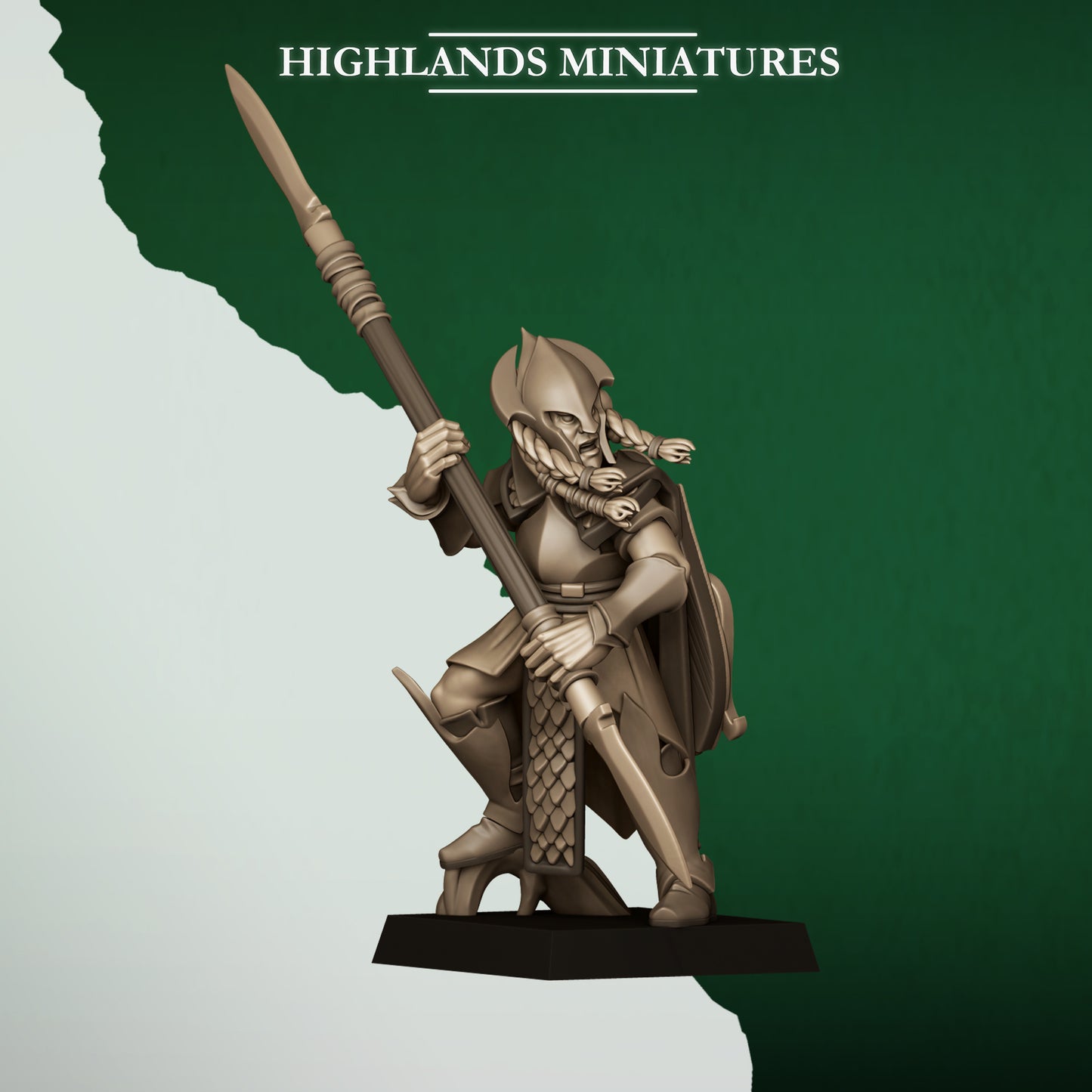 Feral Elf Spearmen - Feral Elves - Highlands Miniatures