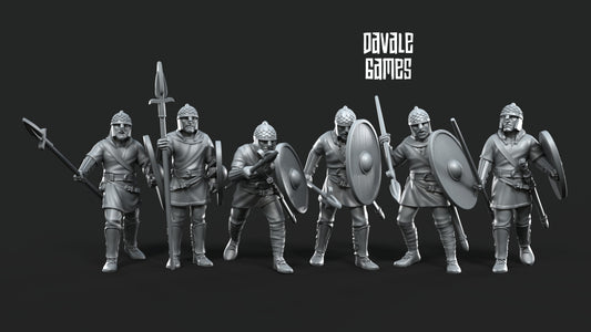 6x Gepids on Foot with Spears and Shields - Davale Games