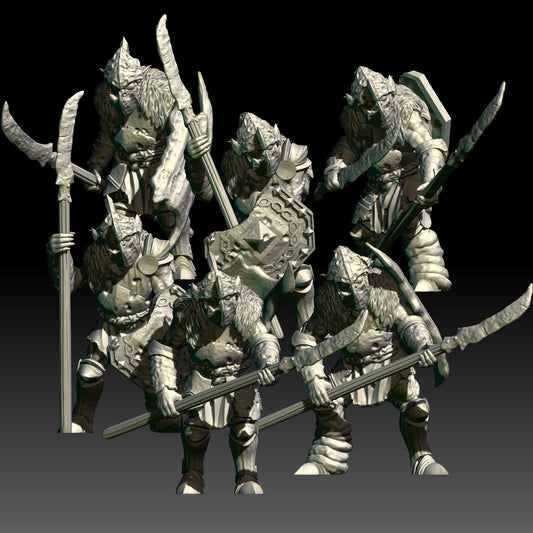 Troglodyte Guards with Spears and Shields - KzK Minis