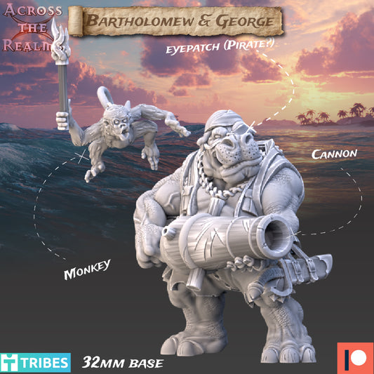 Bartholomew & George (Hippo Pirate and Monkey) - Across the Realms