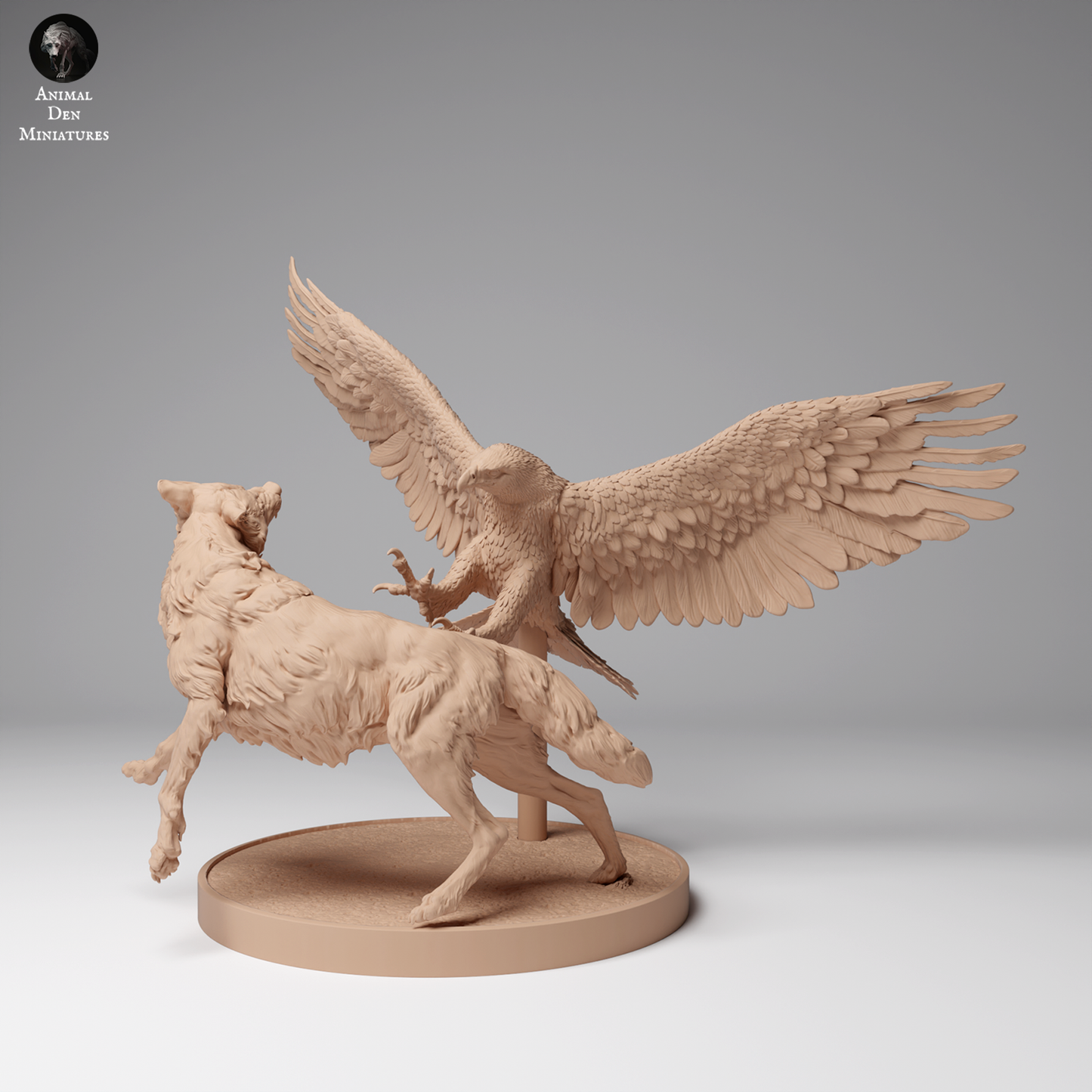 Golden Eagle vs Wolf - Animal Den Miniatures