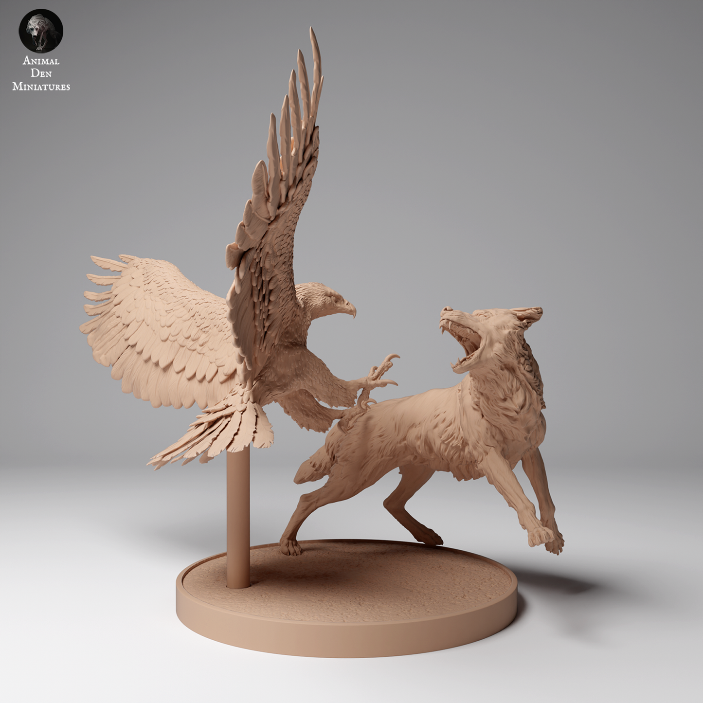 Golden Eagle vs Wolf - Animal Den Miniatures