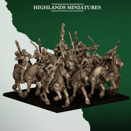 Feral Elf Mounted Archers - Feral Elves - Highlands Miniatures