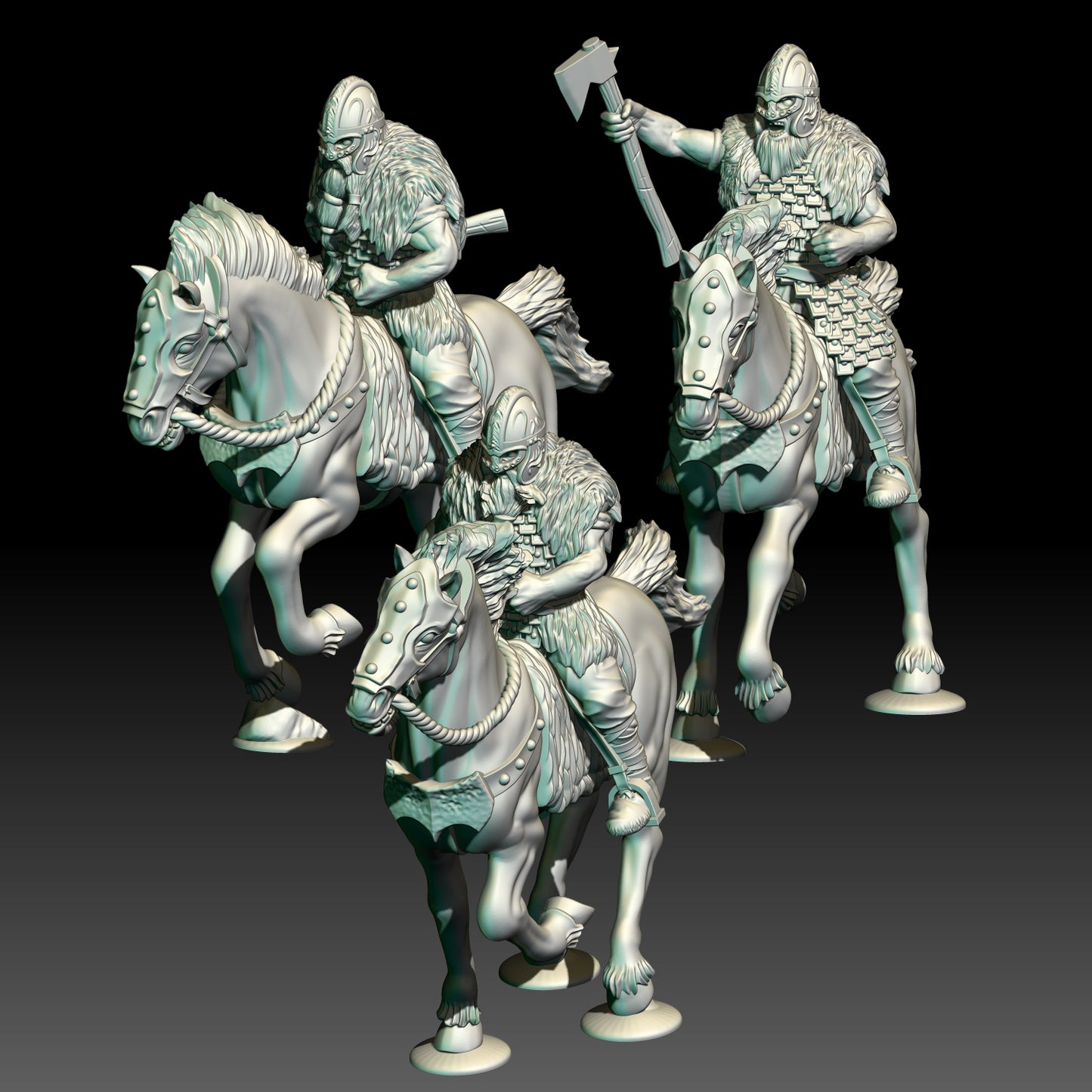 3x Armoured Wildmen/Hillmen Riders - KzK Minis