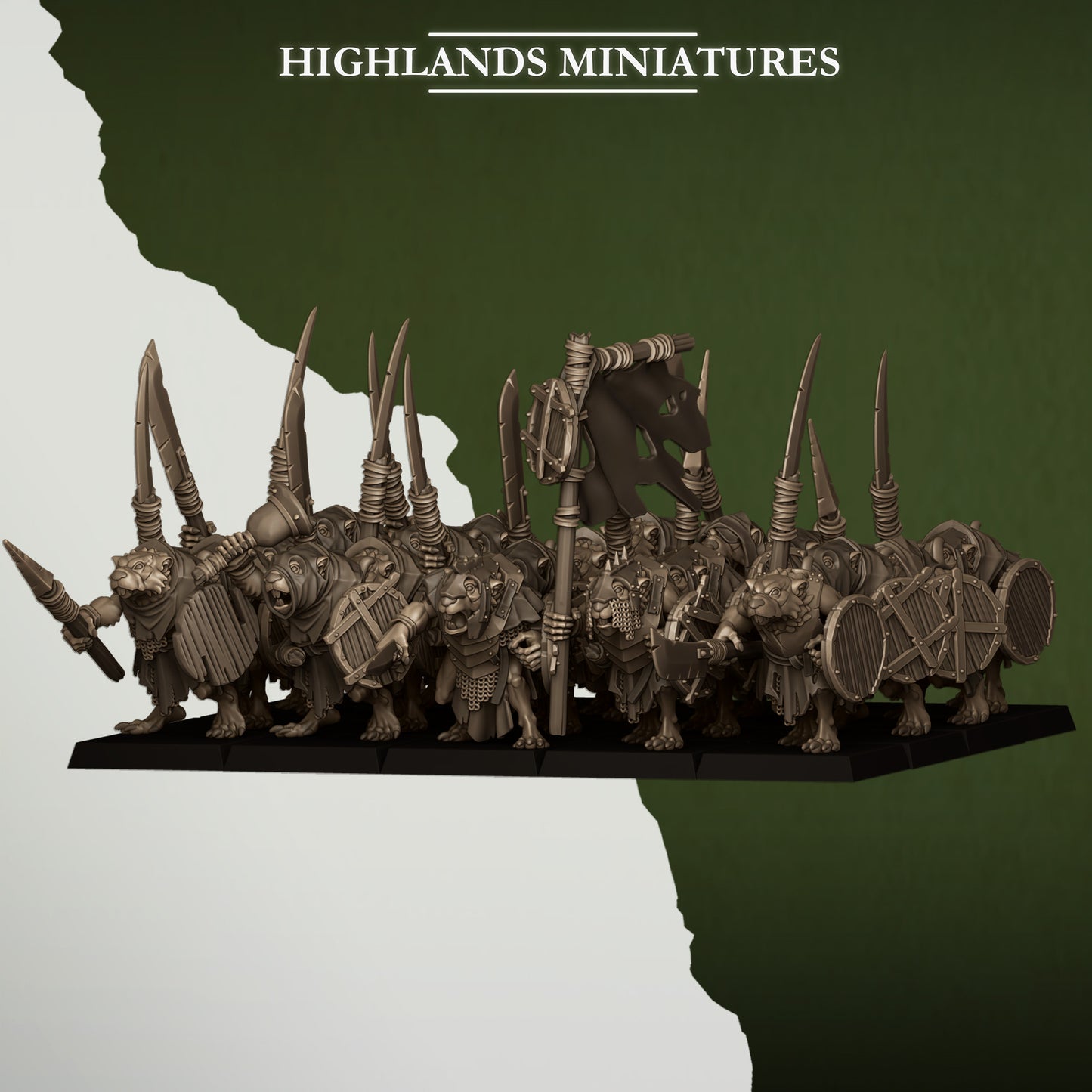 Sewer Rats with Spears and Shields - Sewer Vermin - Highlands Miniatures