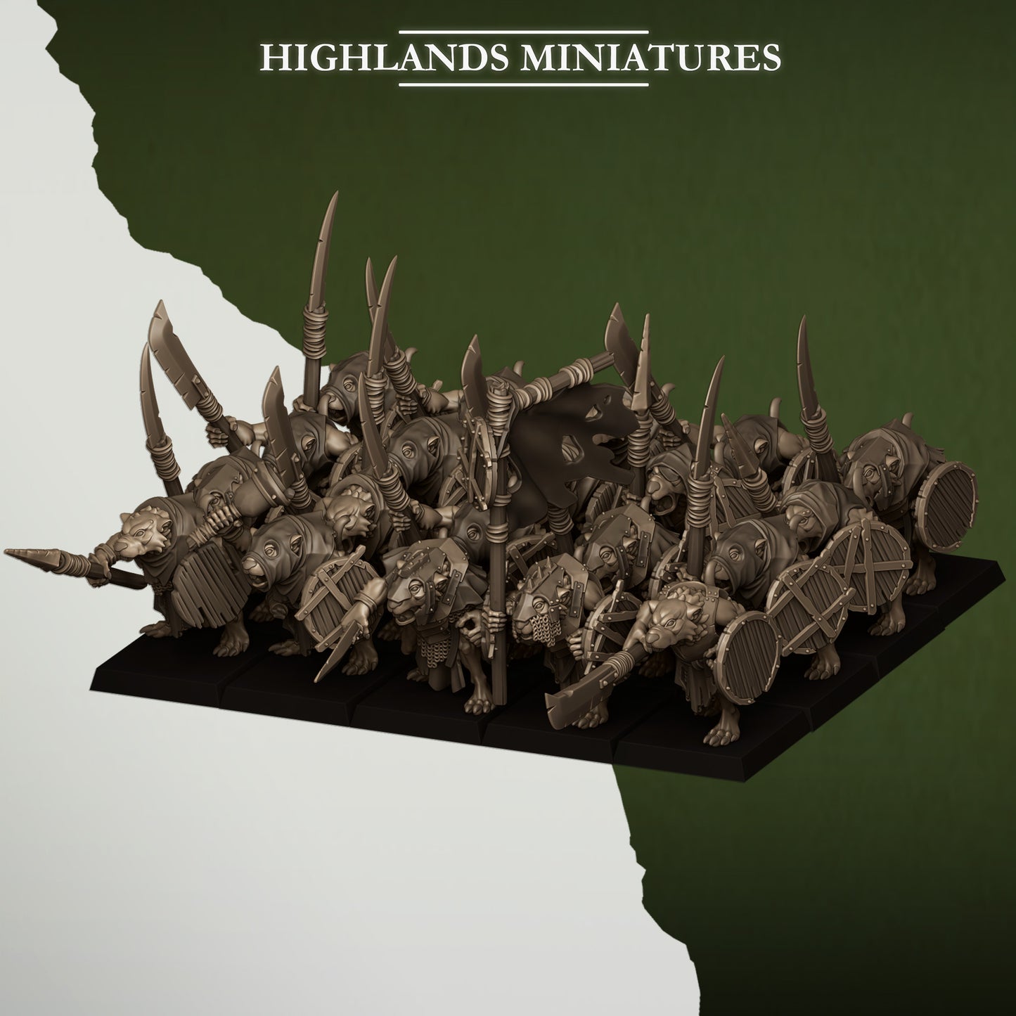 Sewer Rats with Spears and Shields - Sewer Vermin - Highlands Miniatures