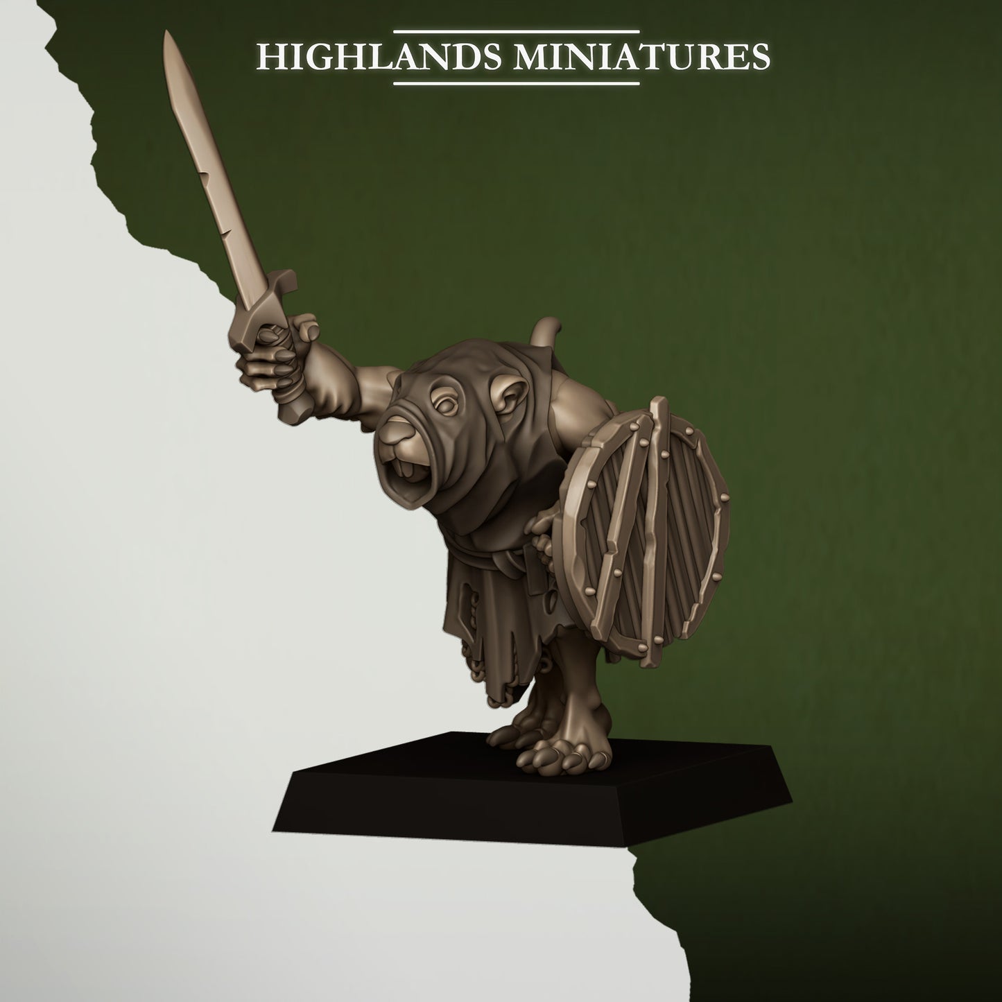 Sewer Rats with Spears and Shields - Sewer Vermin - Highlands Miniatures