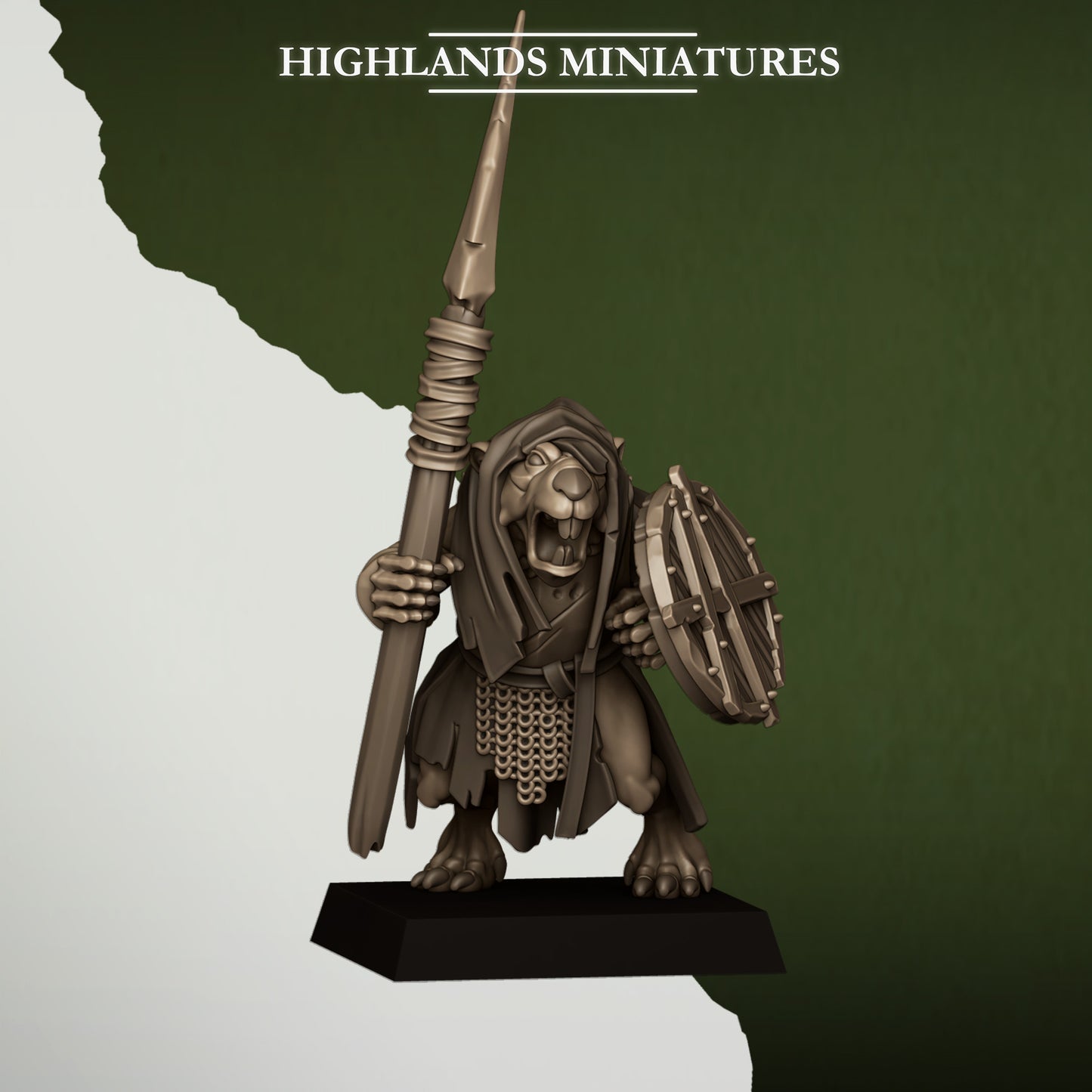 Sewer Rats with Spears and Shields - Sewer Vermin - Highlands Miniatures