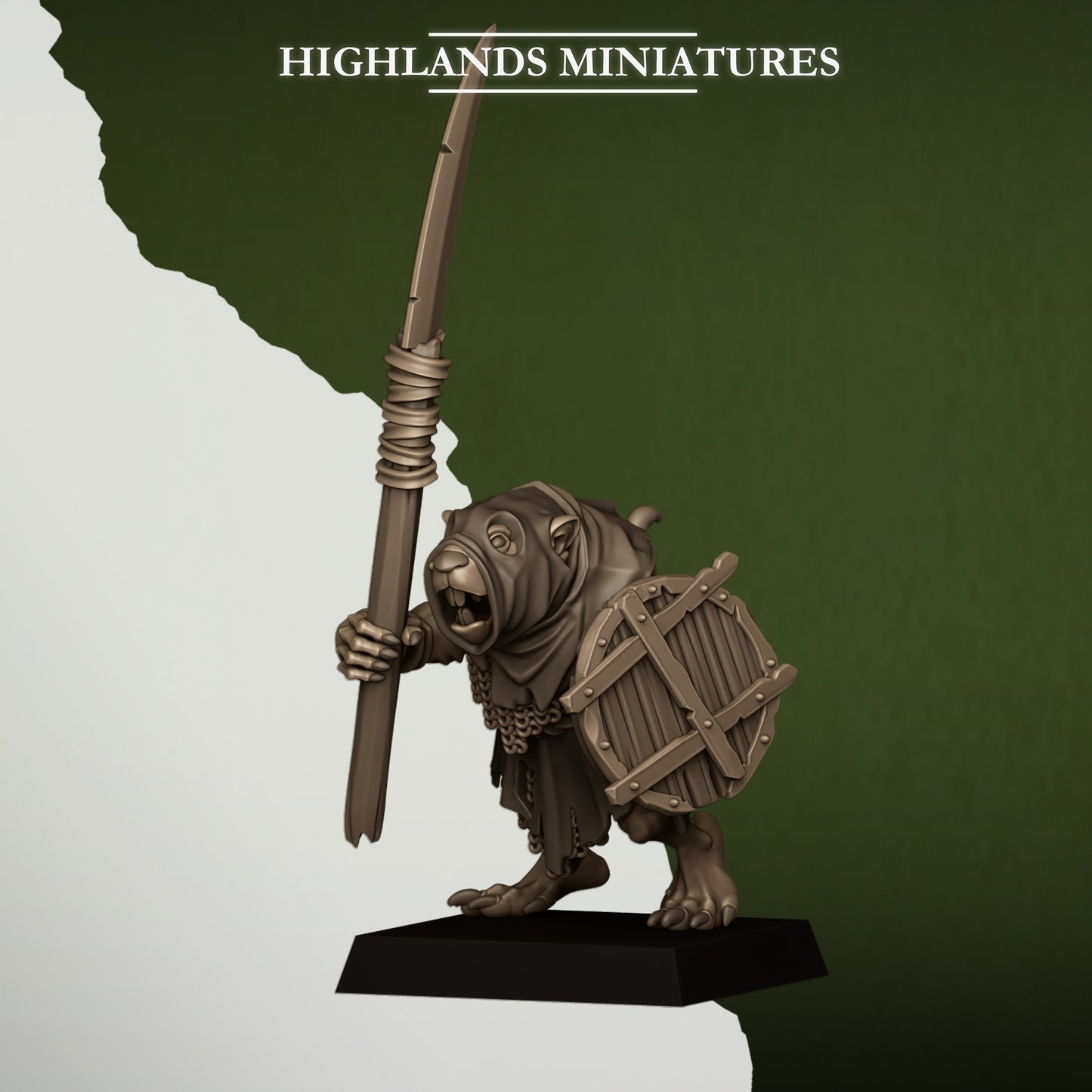 Sewer Rats with Spears and Shields - Sewer Vermin - Highlands Miniatures