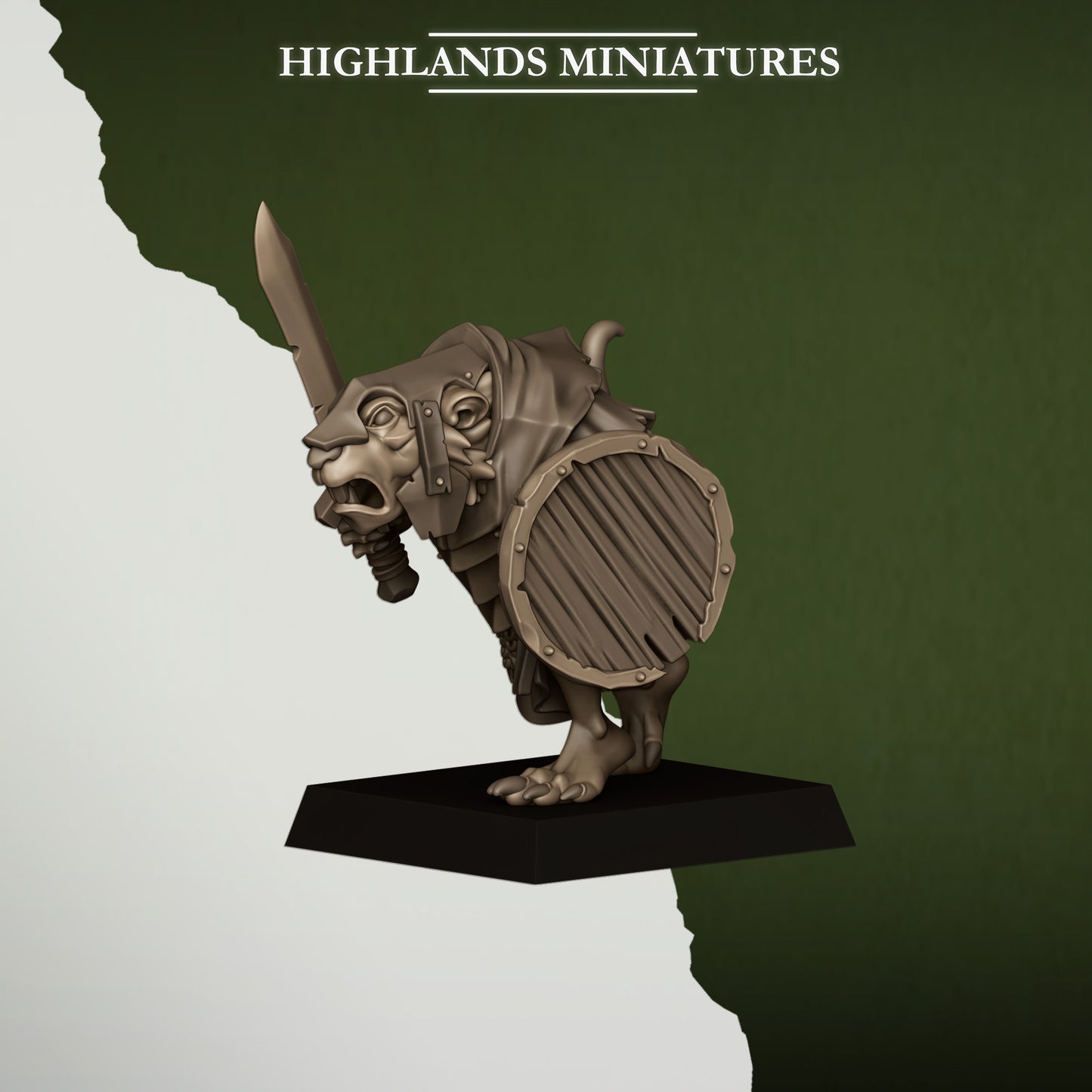 Sewer Rats with Spears and Shields - Sewer Vermin - Highlands Miniatures