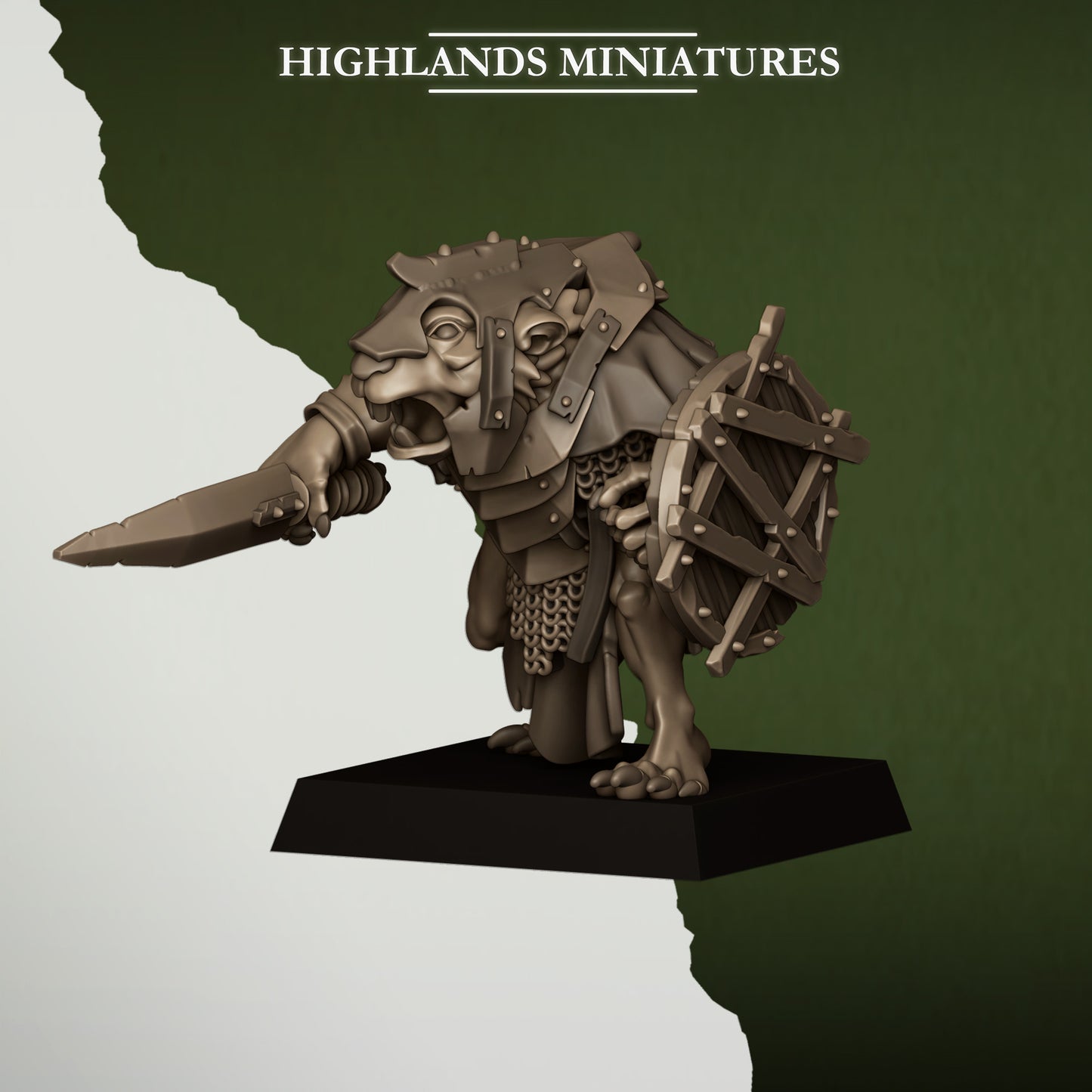 Sewer Rats with Spears and Shields - Sewer Vermin - Highlands Miniatures