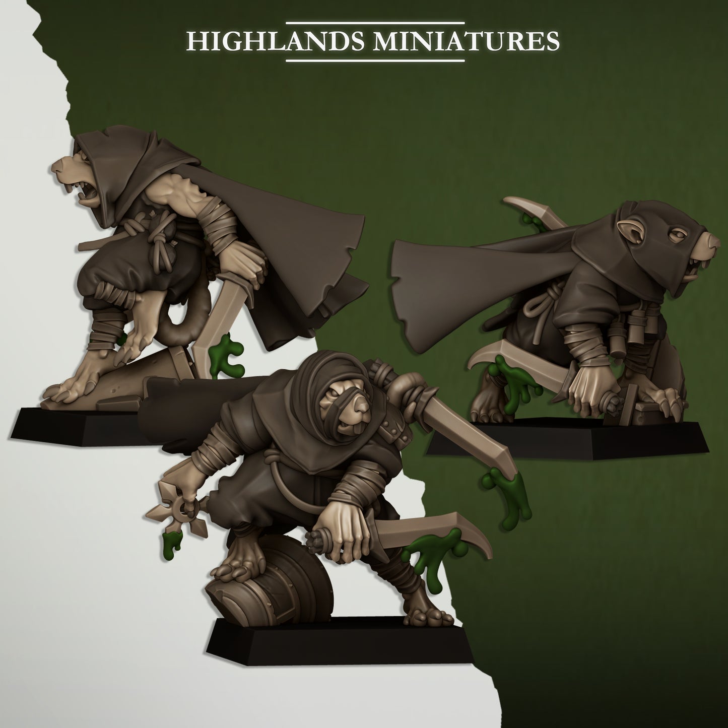 Sewer Vermin Assassins - Sewer Vermin - Highlands Miniatures