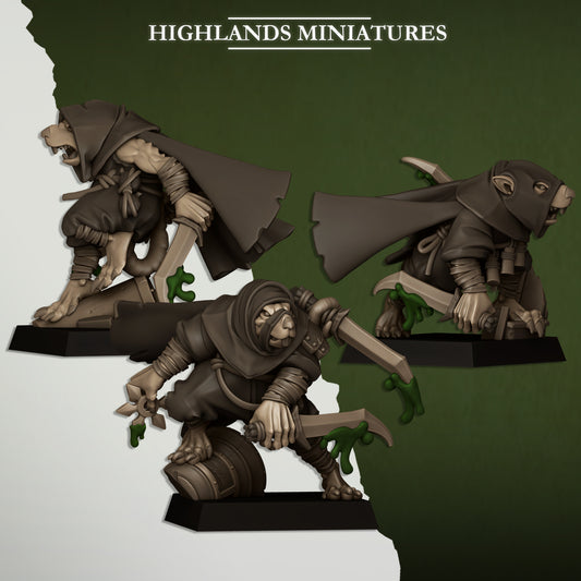 Sewer Vermin Assassins - Sewer Vermin - Highlands Miniatures