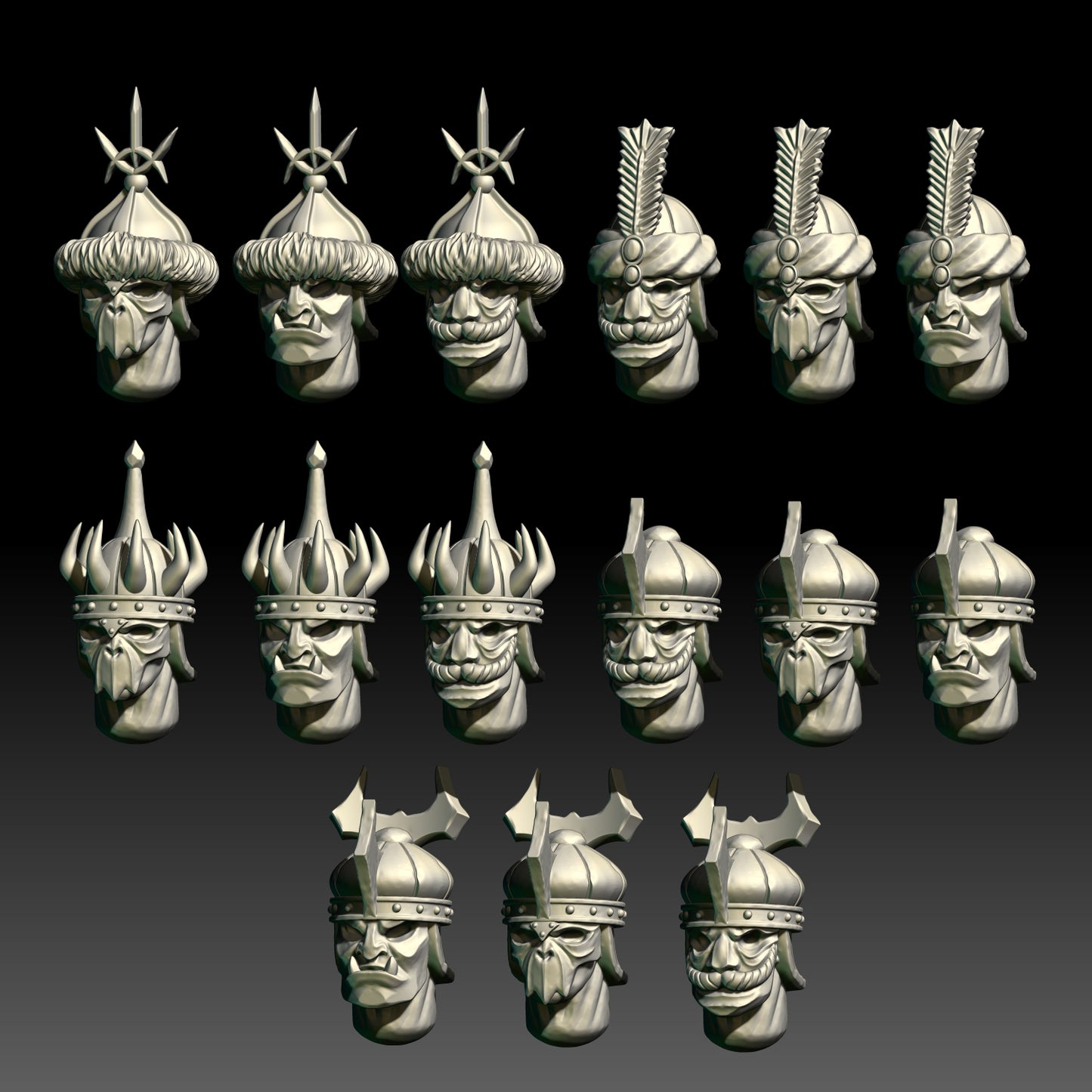 15x Warriors of the East Heads - KzK Minis