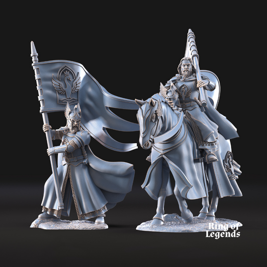 Swan Rider Banner on Foot and Mounted | White Swan | Ring Of Legends - Davale Games