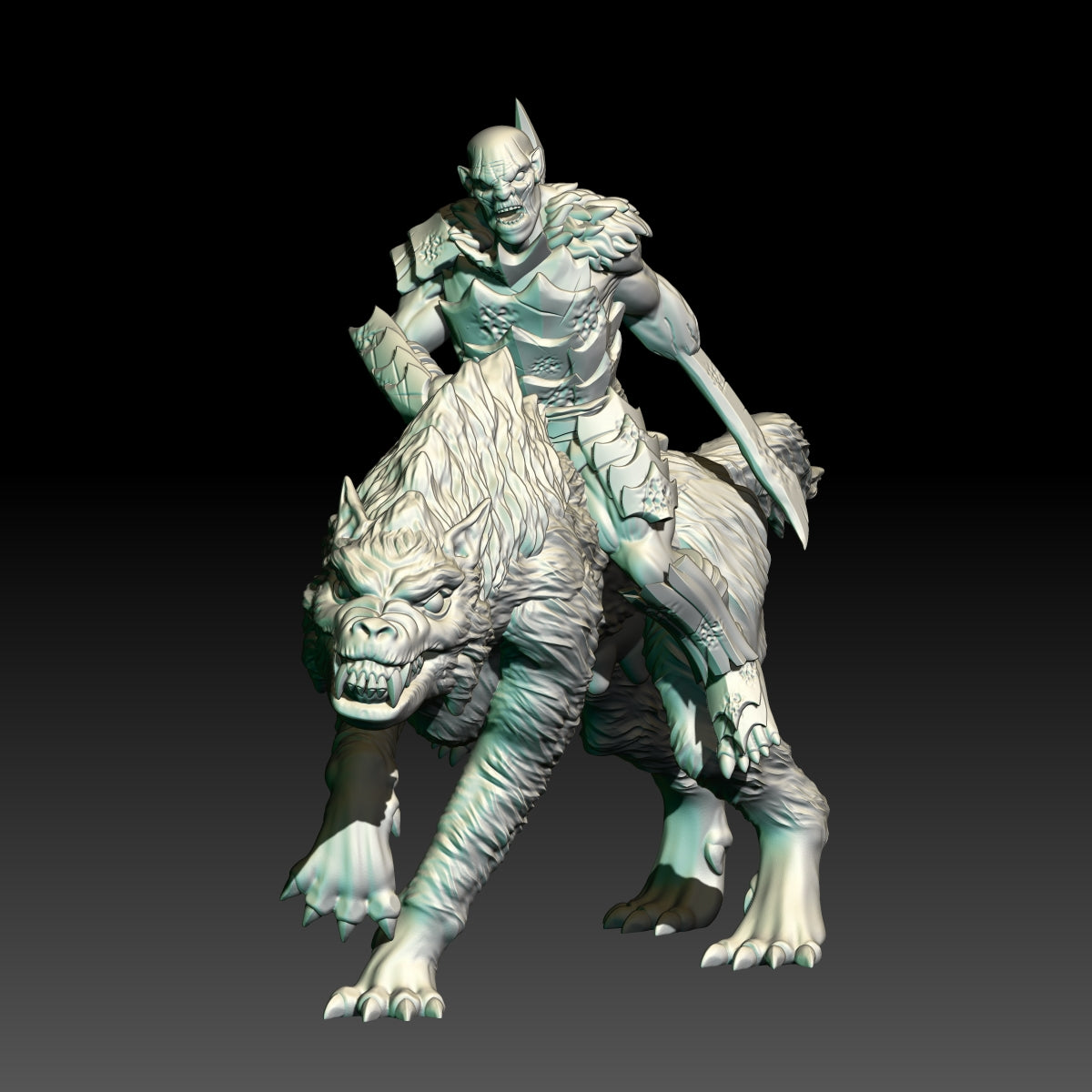 Aznarg auf weißem Wolf montiert - KzK Minis