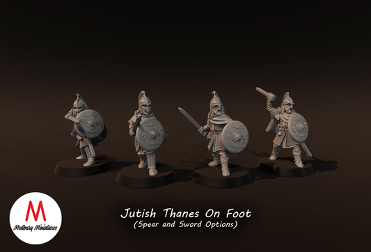 4x Jutish Thanes with Swords on Foot - Medbury Miniatures