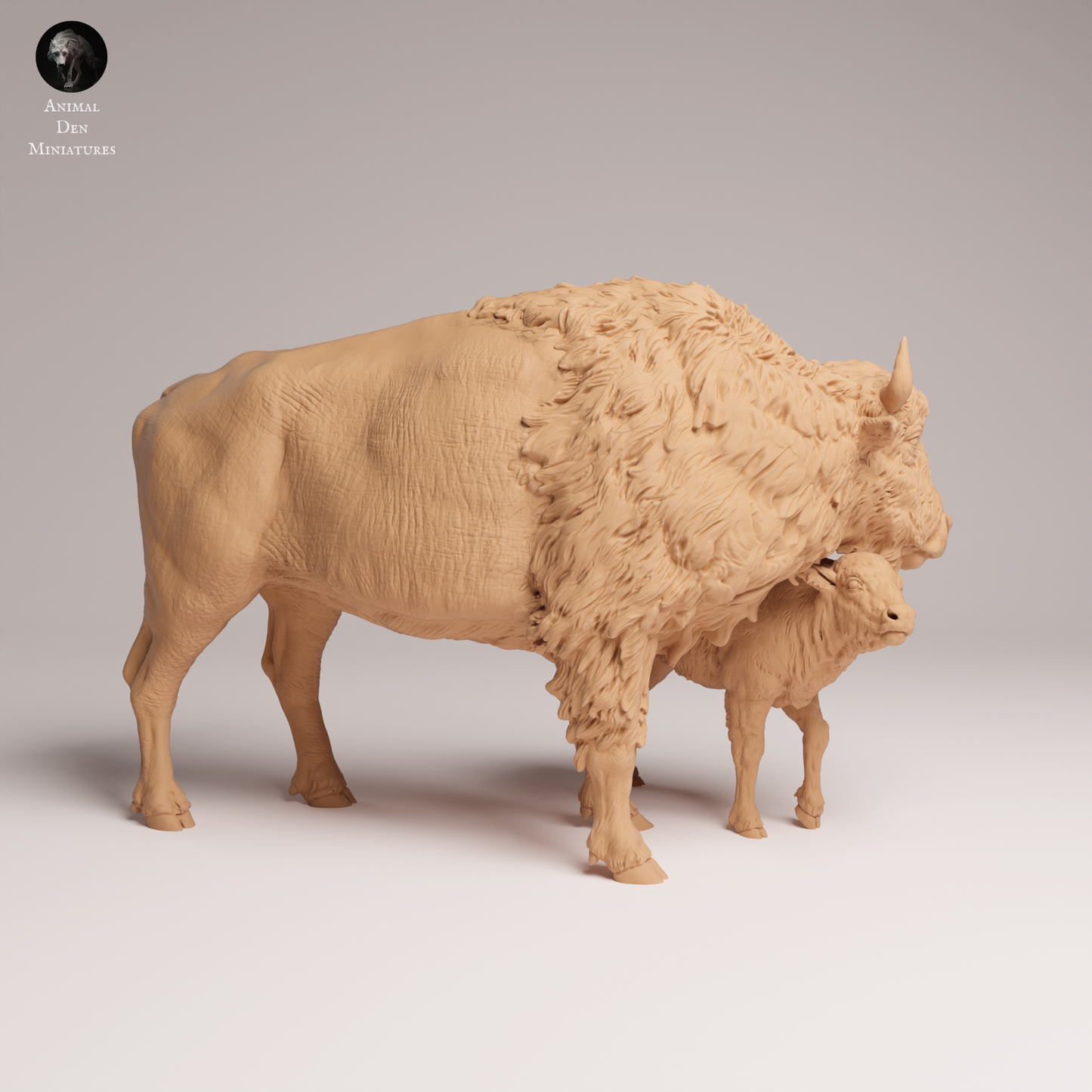 Bison and Calf - Animal Den Miniatures