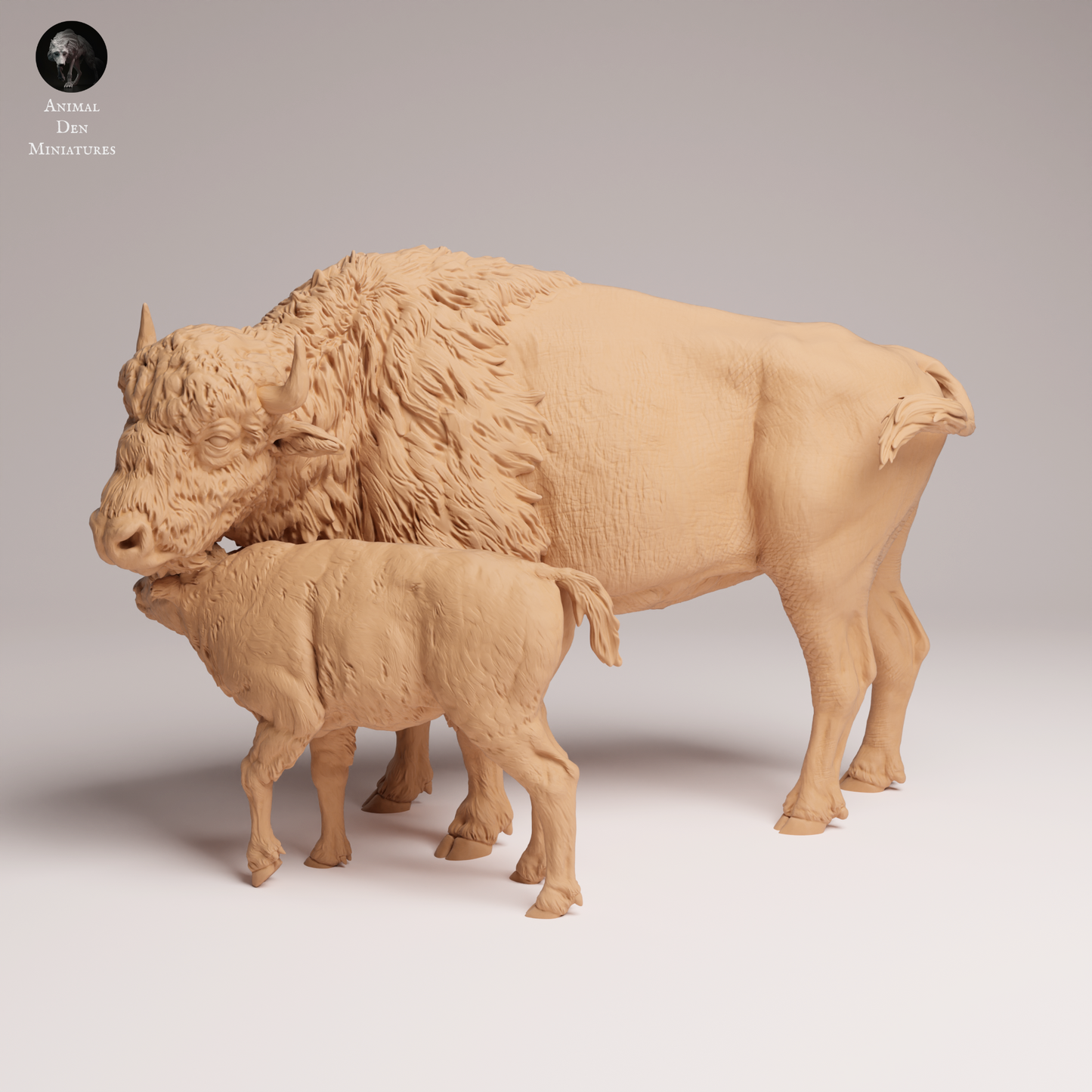 Bison and Calf - Animal Den Miniatures