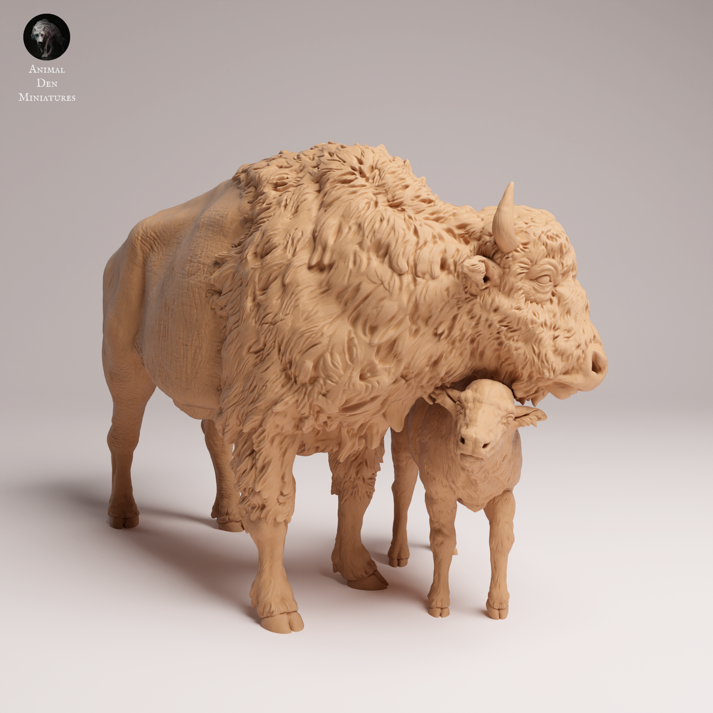 Bison and Calf - Animal Den Miniatures