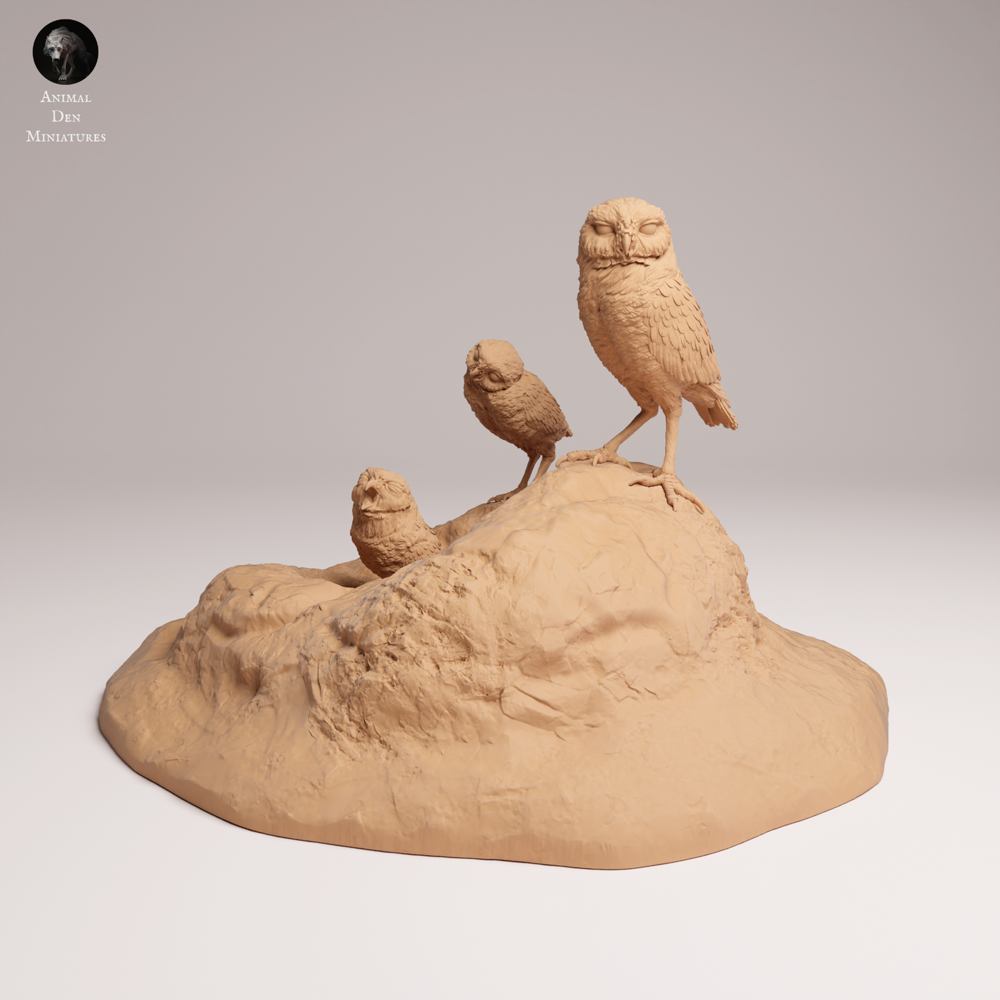 Burrowing Owls - Animal Den Miniatures
