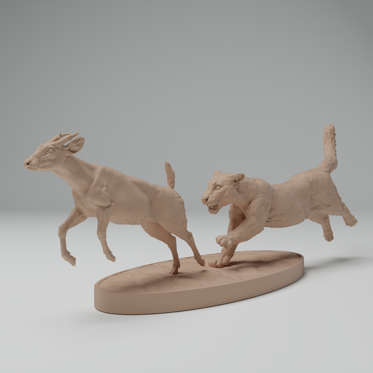 Clouded Leopard Hunting - Animal Den Miniatures