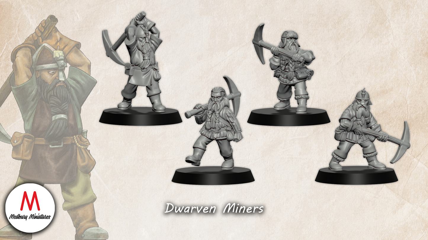 Dwarven Miners - Medbury Miniatures