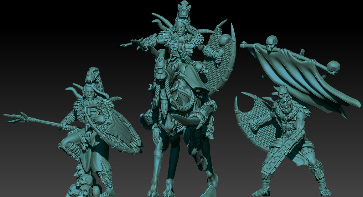 Far South Tribes Heroes on Foot and Mounted on Camel - KzK Minis