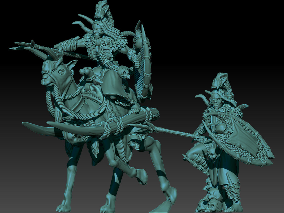 Far South Tribes Heroes on Foot and Mounted on Camel - KzK Minis