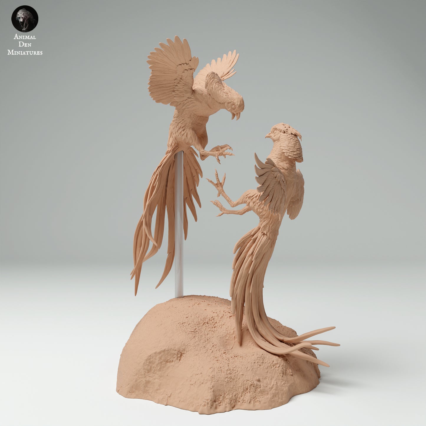 Golden Pheasants Fighting - Animal Den Miniatures
