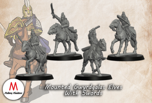 Mounted Gwyrdgalas Elves Swords - Medbury Miniatures